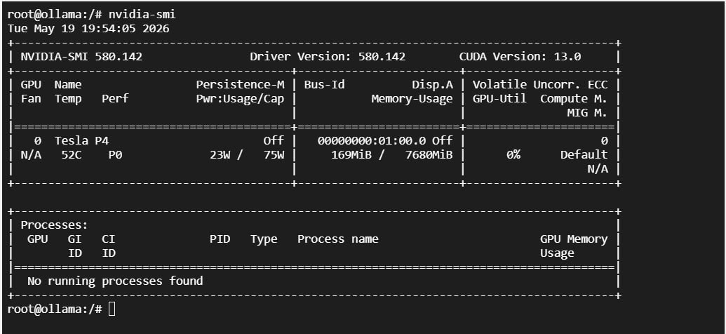 nvidia-smi - Tesla P4 正常识别